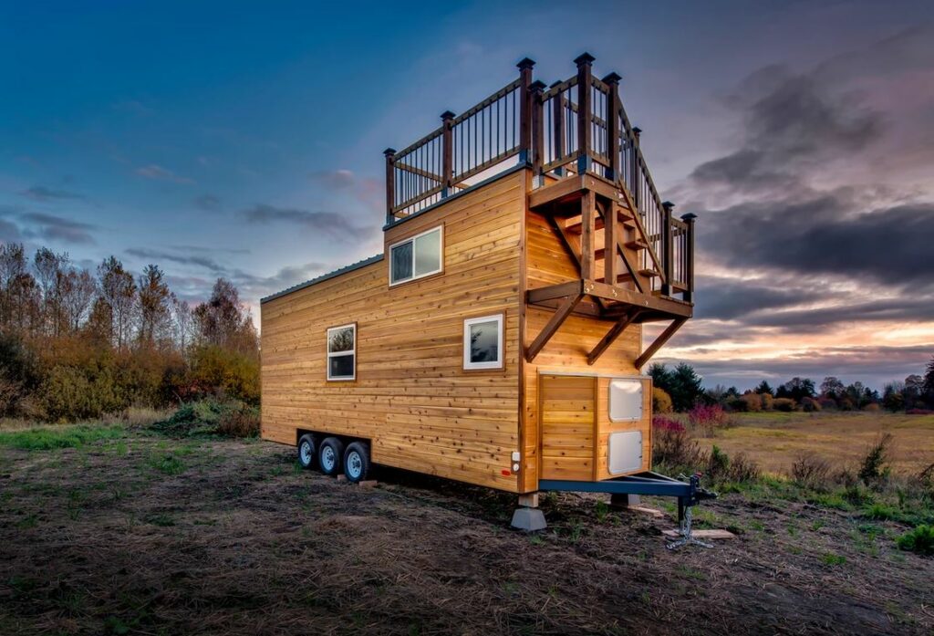 Tiny home wooden on wheens 1024x697