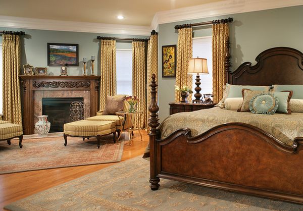 Traditional bedroom wood furniture master design