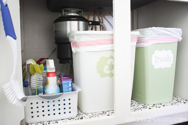 Trash under the kitchen sink