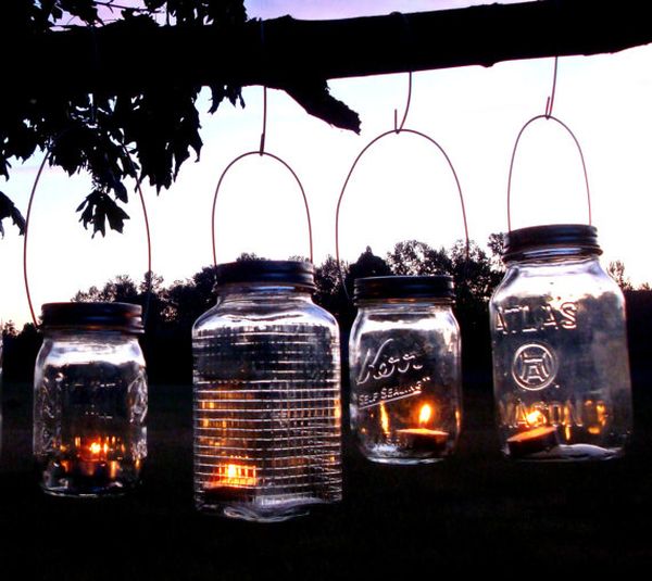 Tree jars lighting hanging