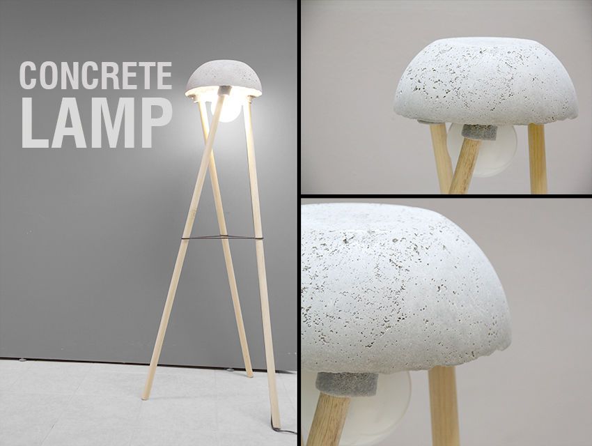 tripod floor concrete lamp top