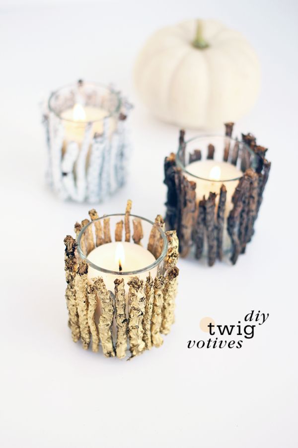 Twig candle holder