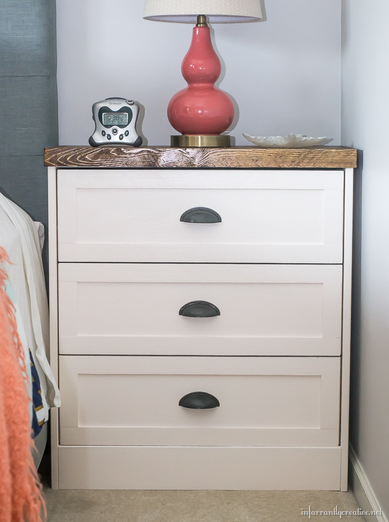 Two toned ikea rast nighstand makeover