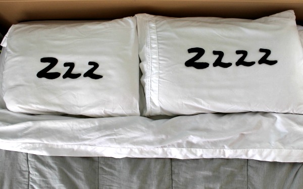 Typographic pillows zzz design
