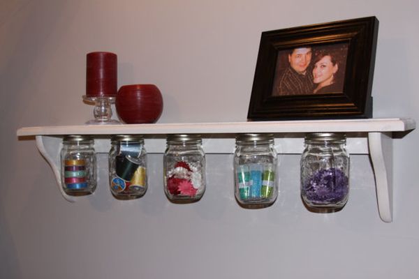 Under shelf mason jar