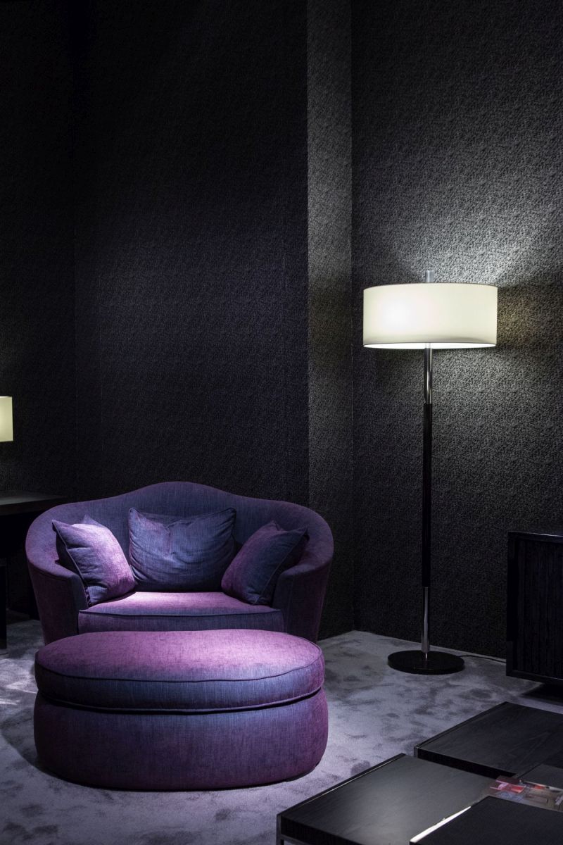 ungarohome purple comfortable armchair with ottoman