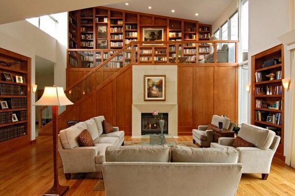 Upstairs home library