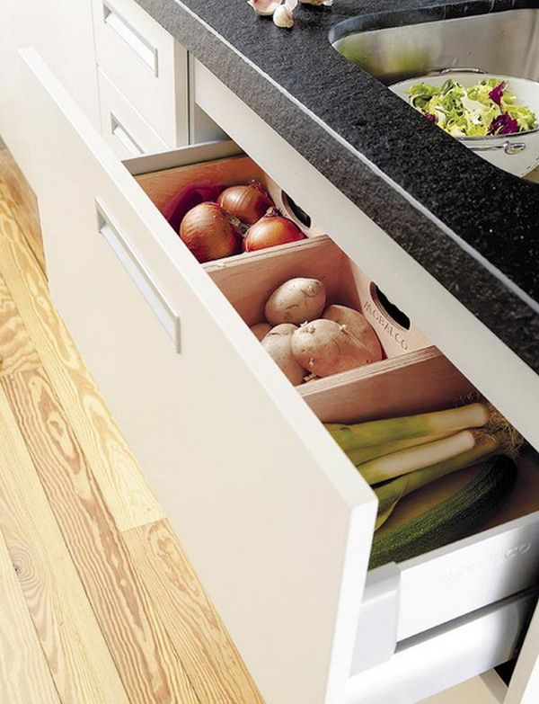 Vegetables drawer organized