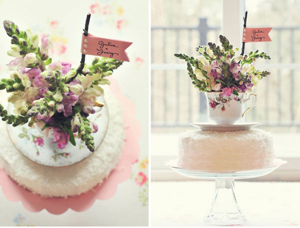 vintage teacup cake topper