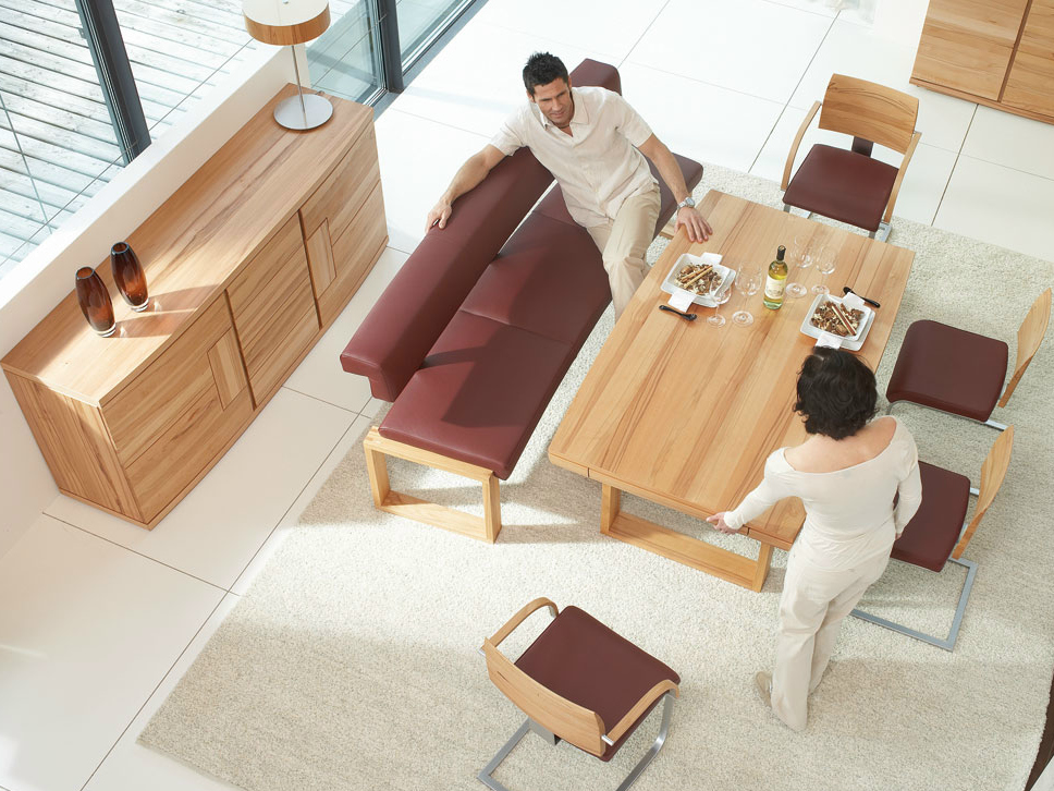 Vita extending rectangular solid wood table