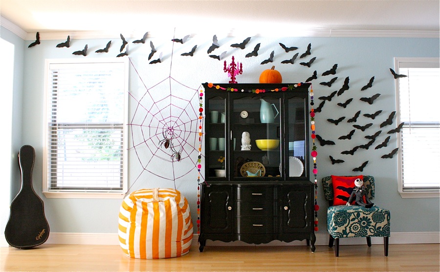 Wall halloween spider web decoration