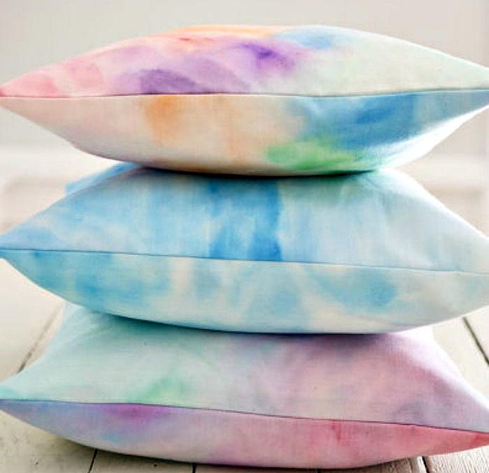 watercolor throw pillows