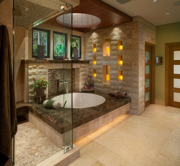 Waterfall bathroom design