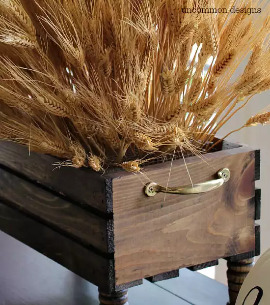 DIY Wheat Crate Centerpiece by Uncommon Designs