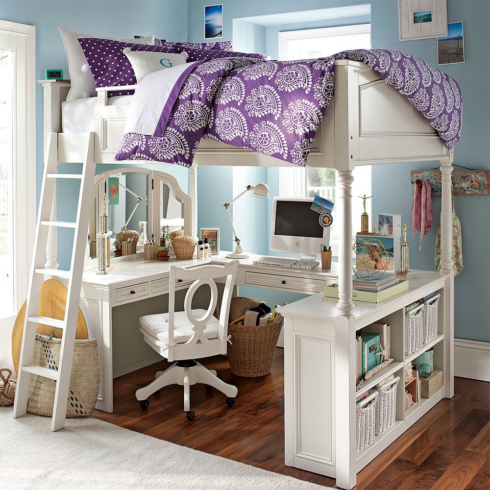 White chelsea vanity loft bed1