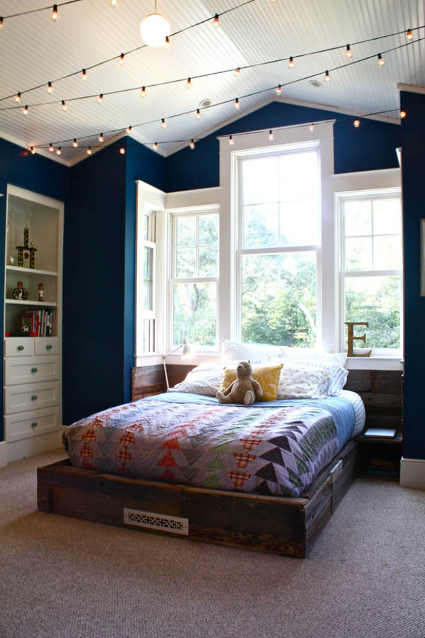 White painted kids ceiling for bedroom