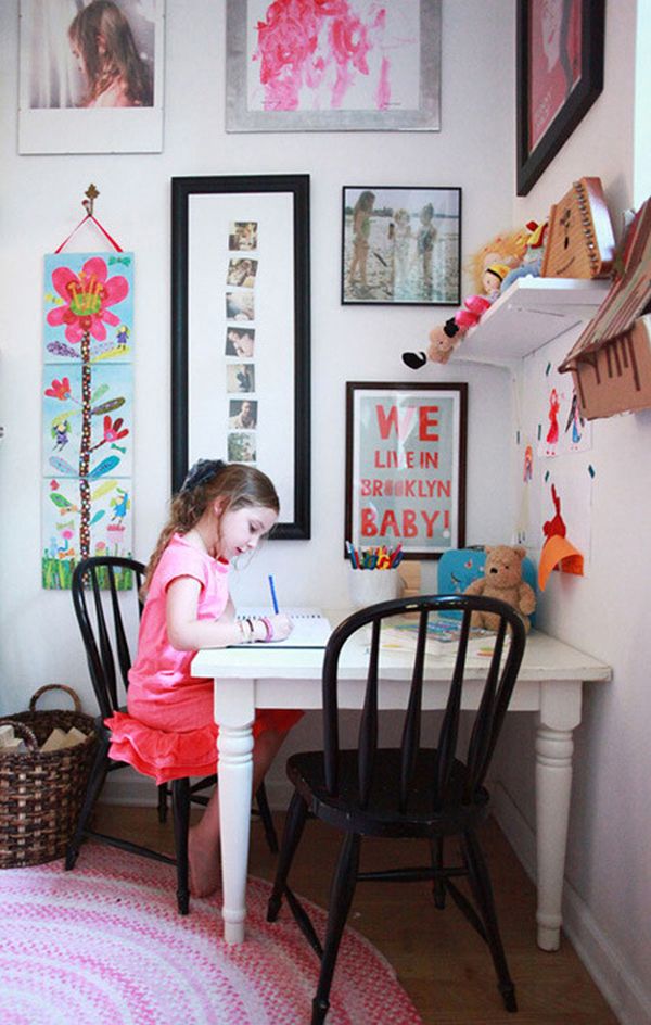 White simple table with small legs