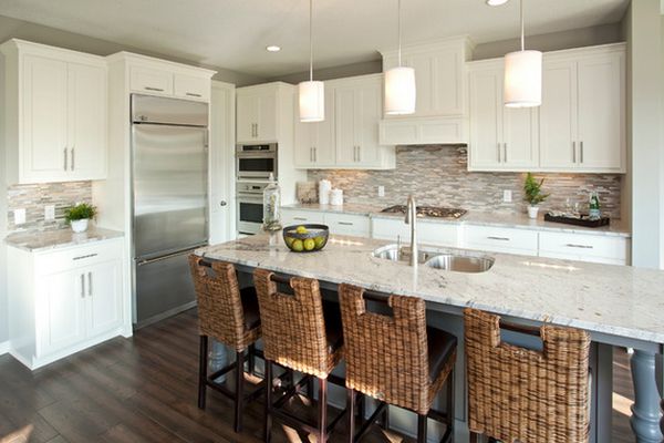 Wicker kitchen bar chairs