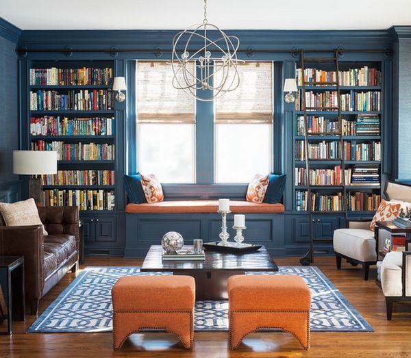 Window reading nook and symetry with books