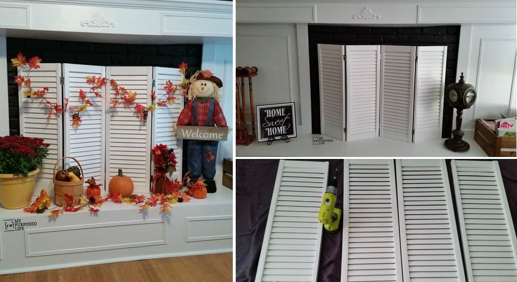 window shutters fireplace screen