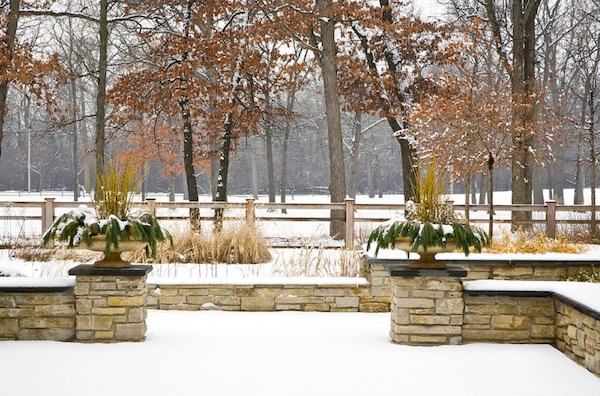 winter patio snow