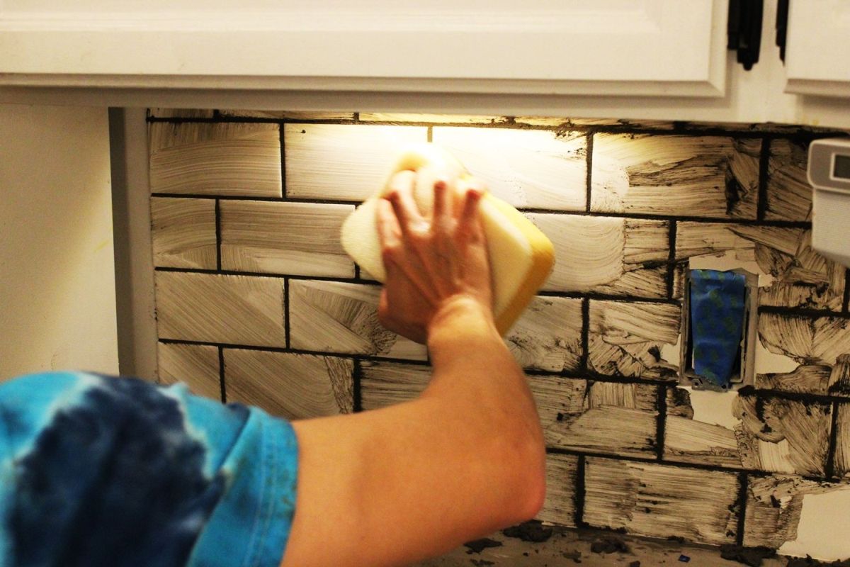 wiping the grout