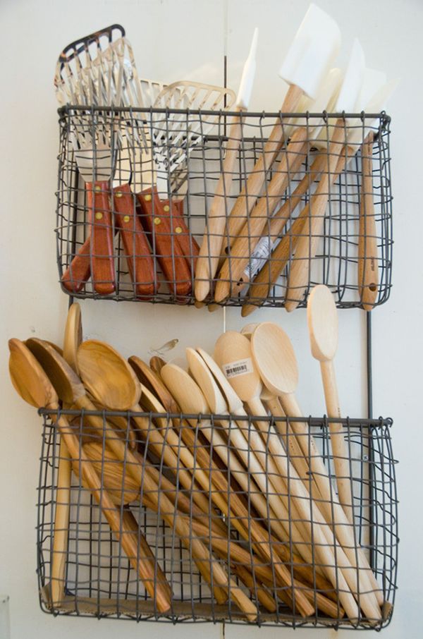 Wire basket for utensils