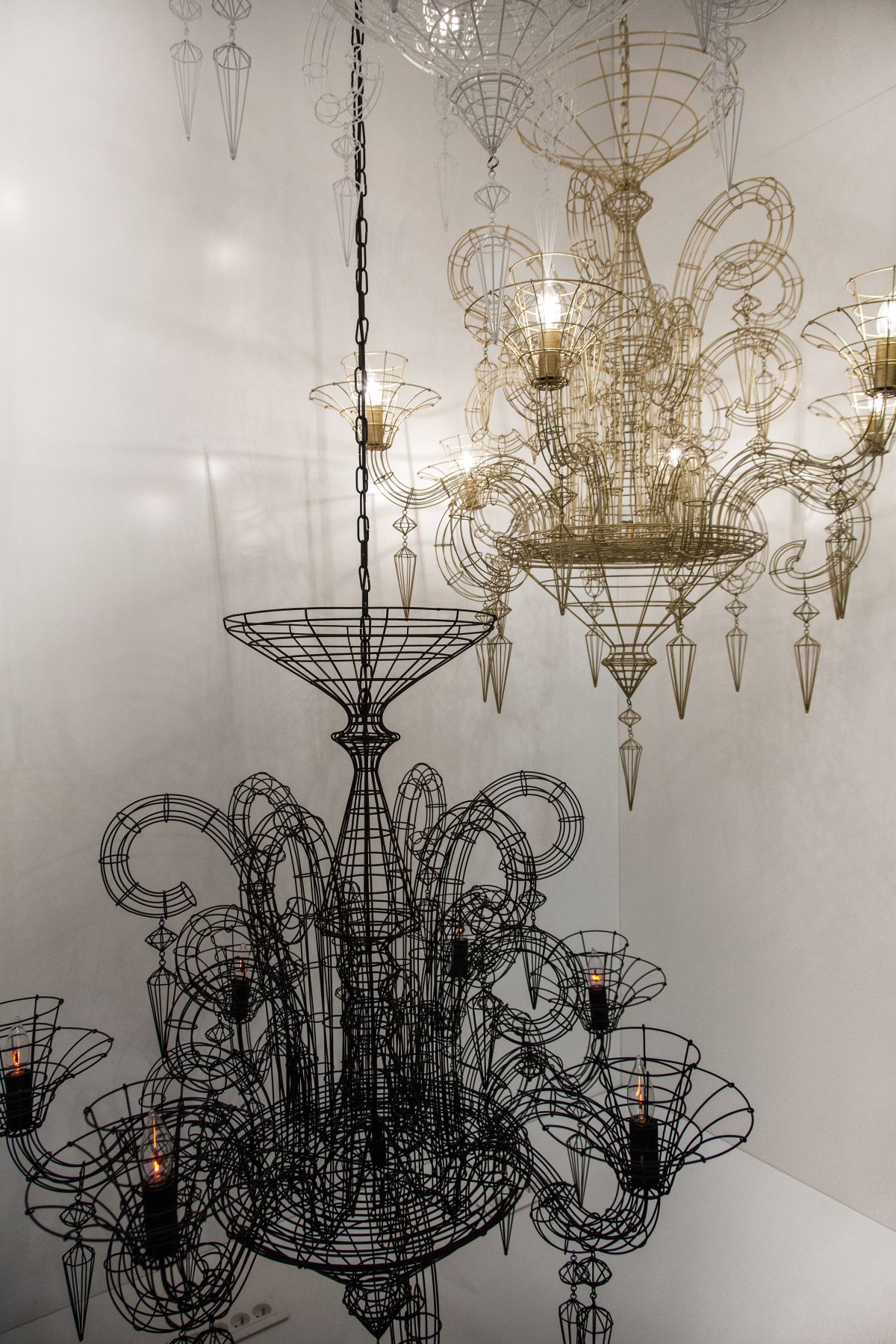 wire chandeliers