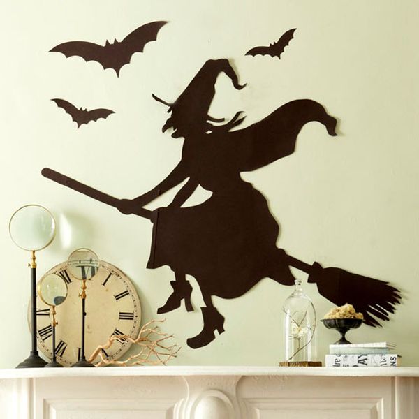 Witch and bat silhouettes