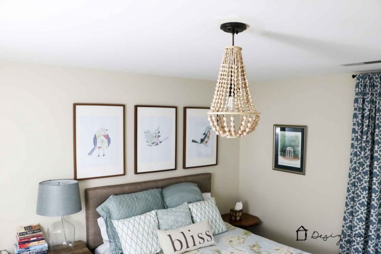 Wood beads chandelier DIY