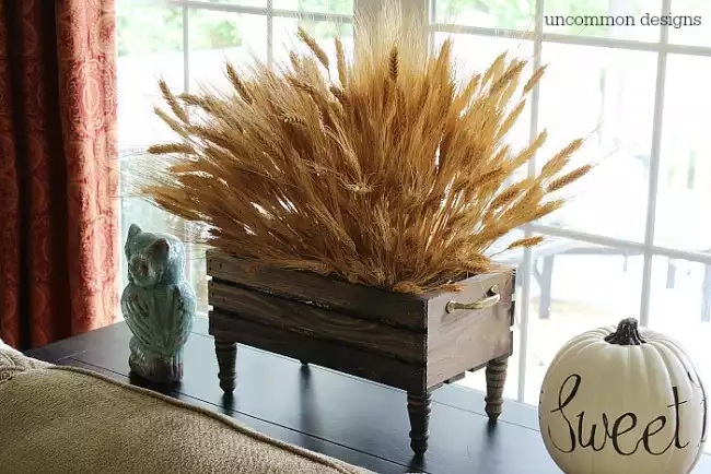 DIY Wheat Crate Centerpiece by Uncommon Designs