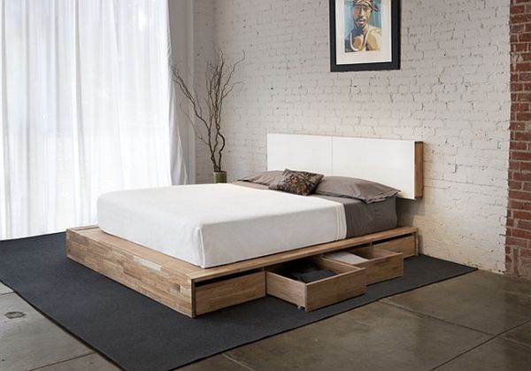 Wood platform bed