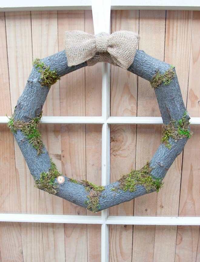 Wood Branch and Moss Fall Wreath
