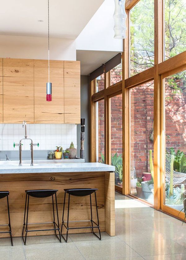 Wooden kitchen island