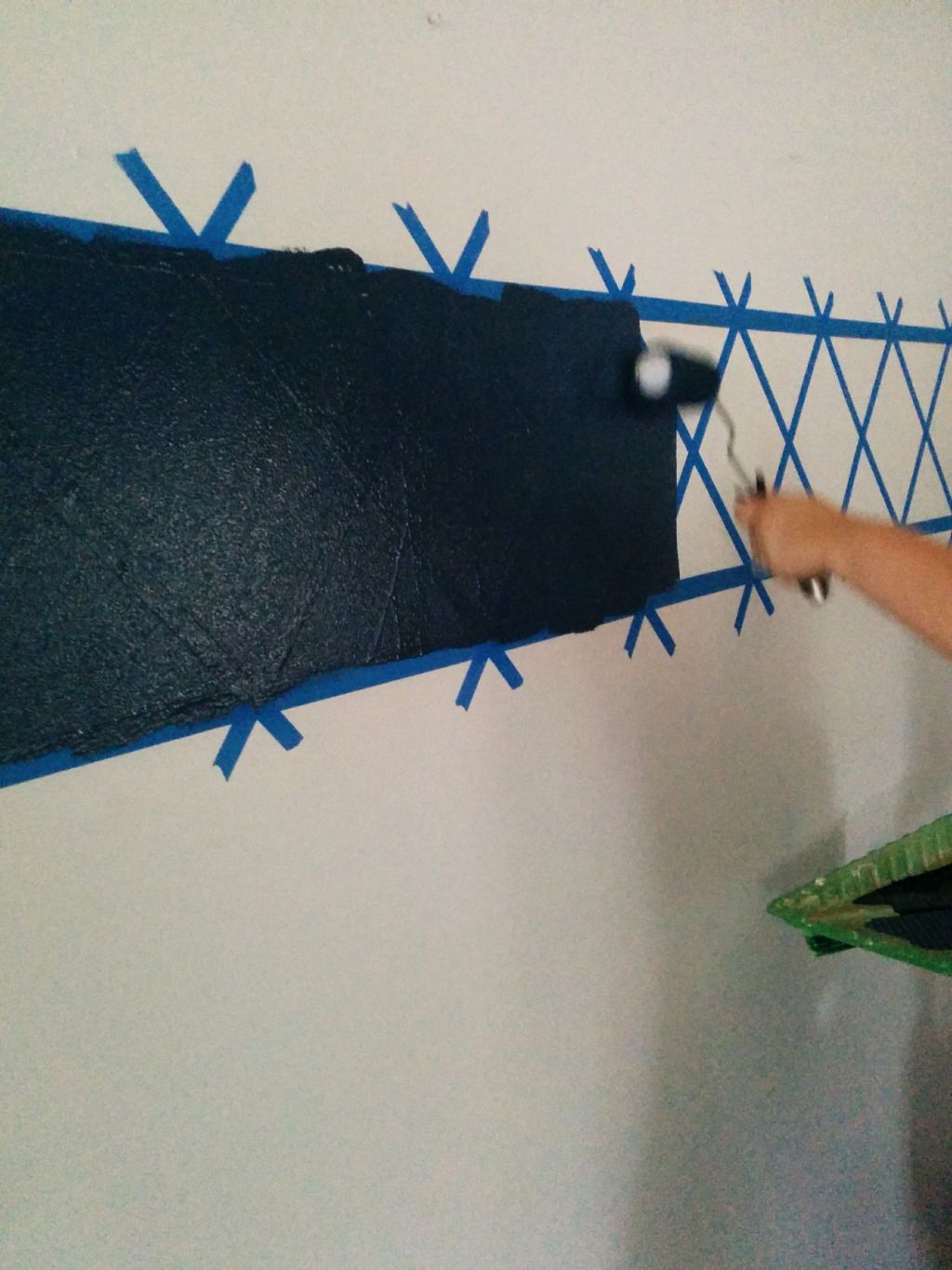 X on wall paint dark blue1