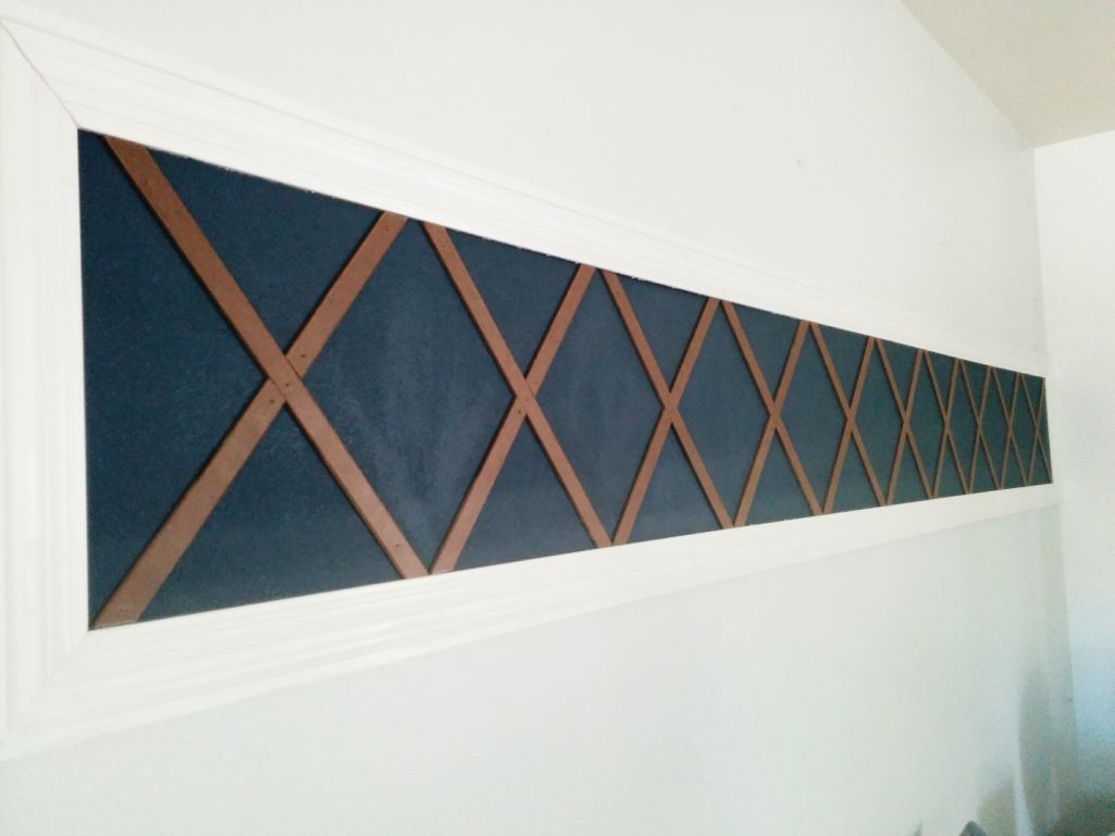 X wood dailing on wall DIY 4