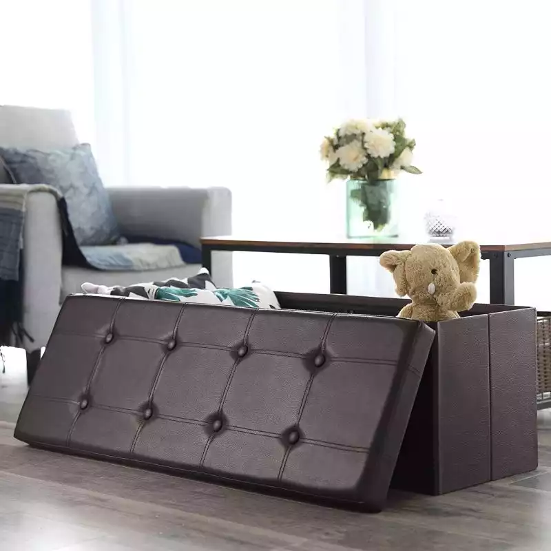 Storage Chest Footrest Padded Seat