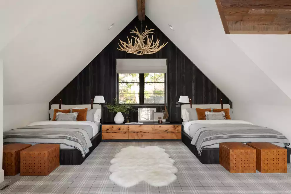A-Frame Bedroom with Focal Wall