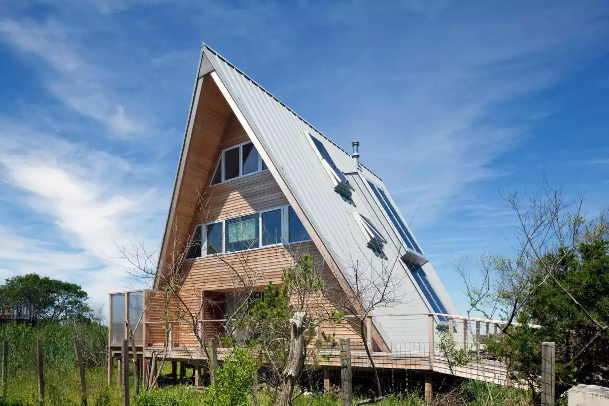 A-Frame Cabin with Metal Roof