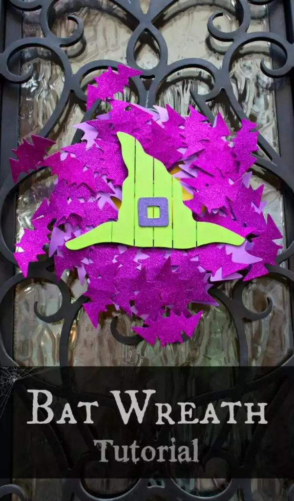 A glittery bat wreath