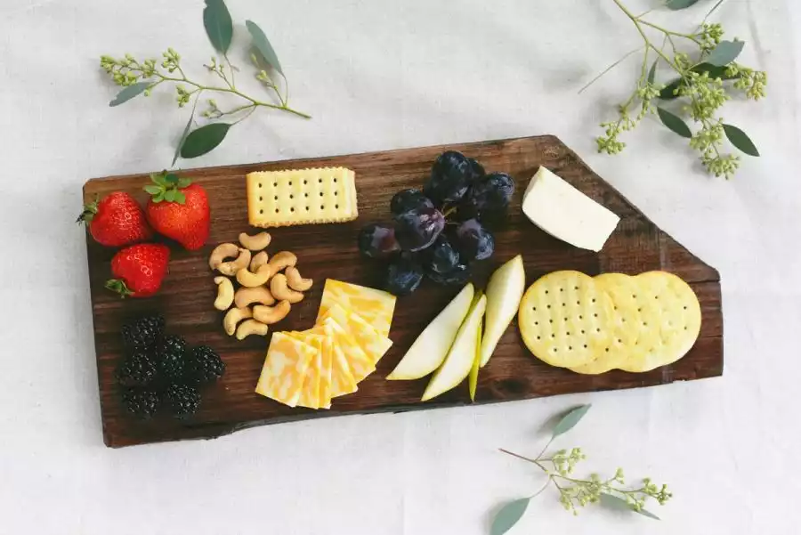 A stylish live edge cheese board