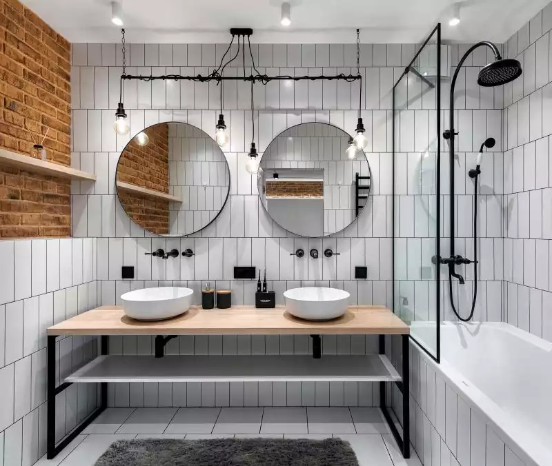 A stylish tub and shower combo