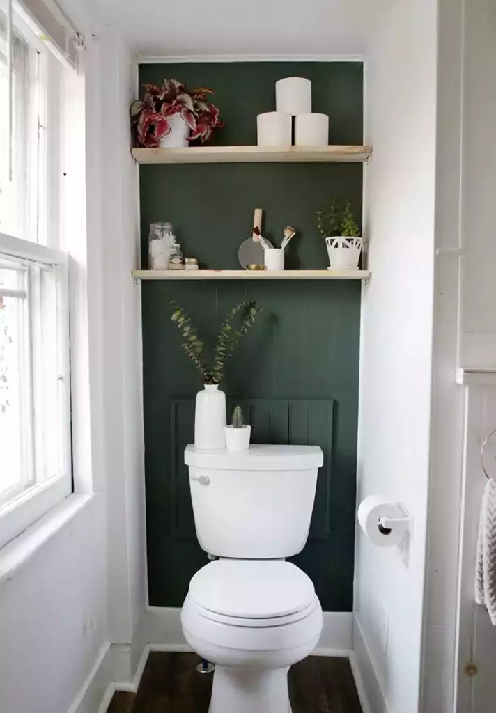 Floating bathroom shelves