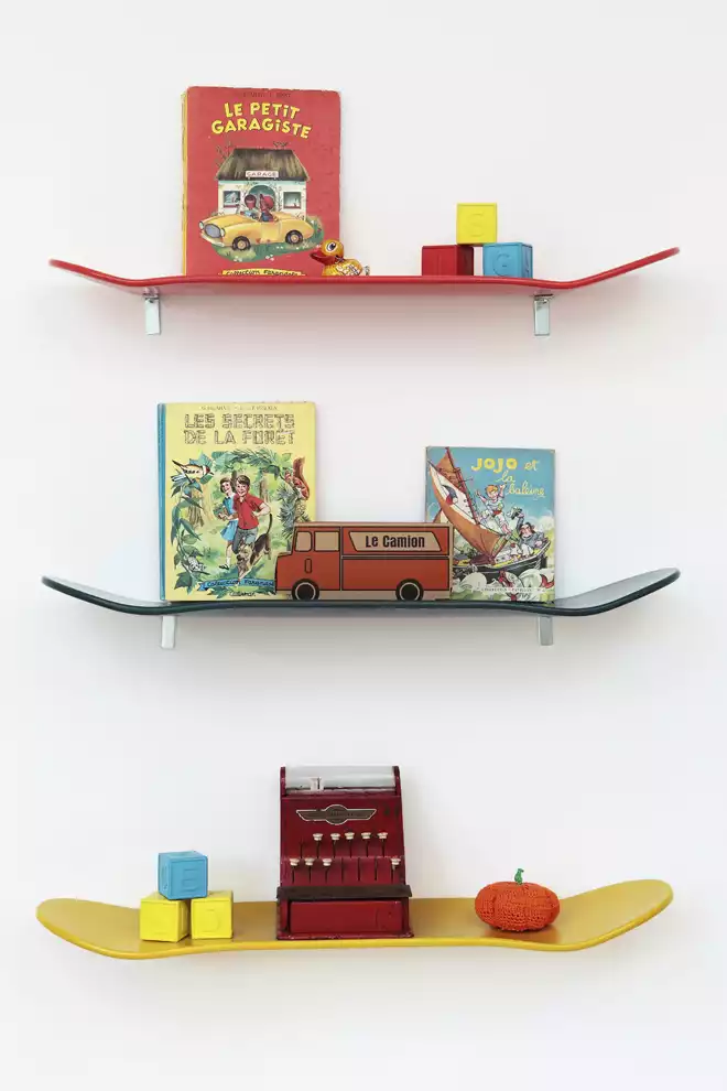 Another kids room skateboards shelves