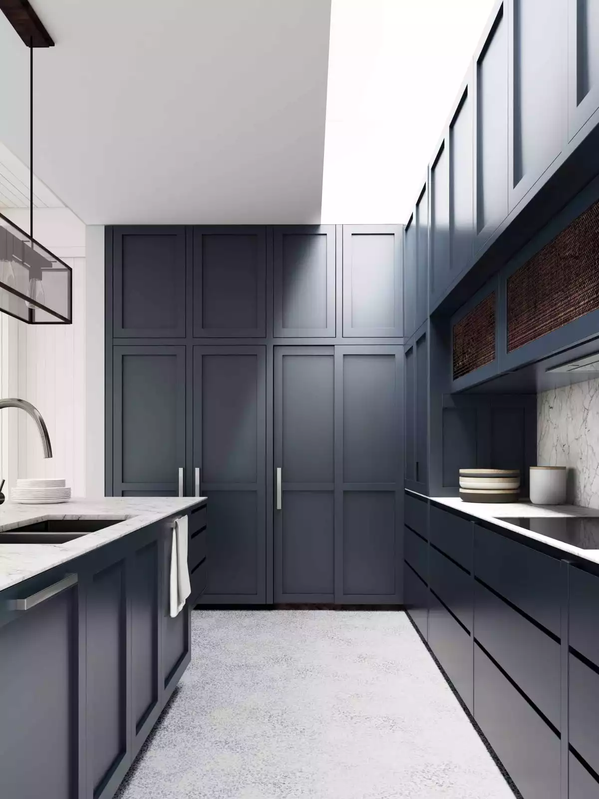 Anthracite and White