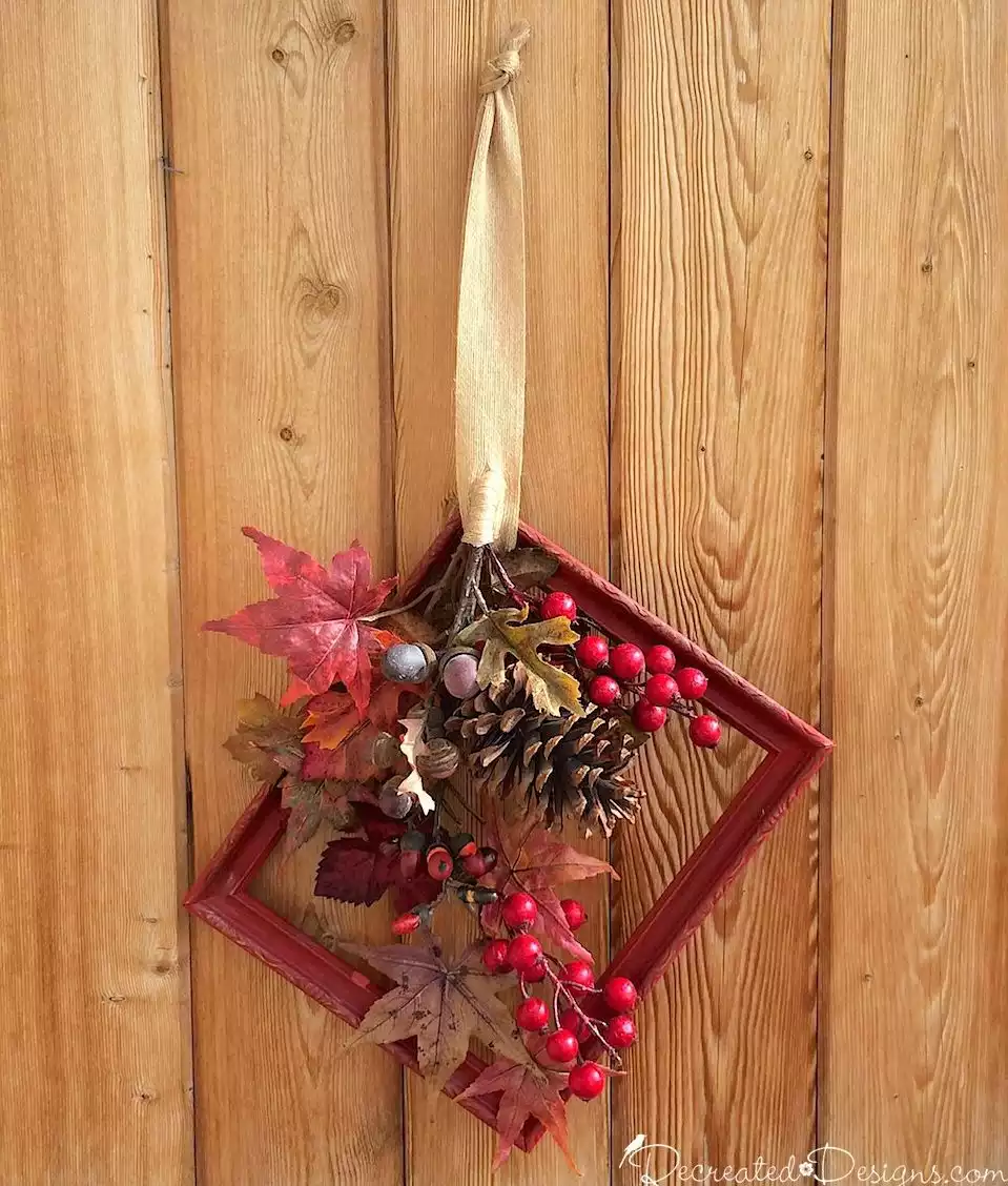 Picture Frame Fall Wreath Display
