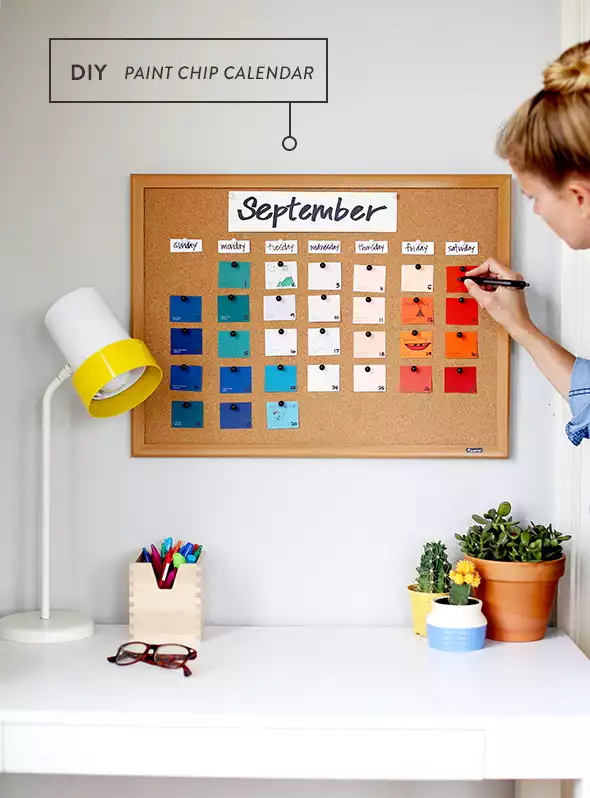 Back to school paint chip calendar