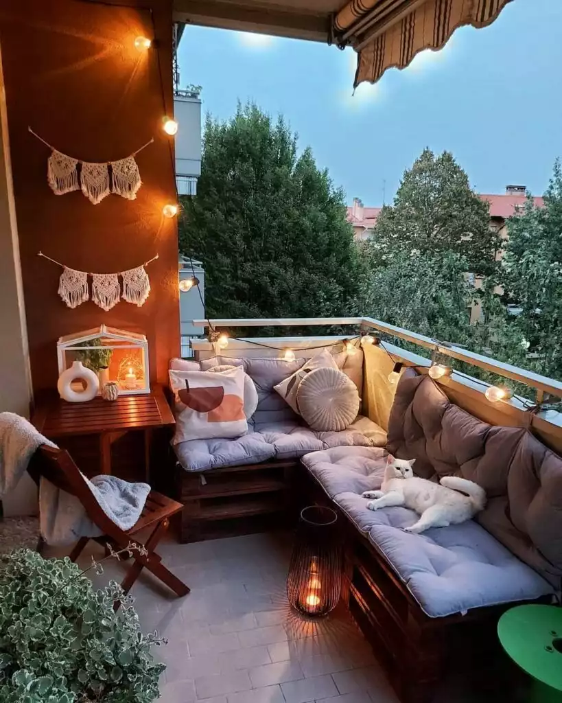 Balcony with fairy lights 819x1024