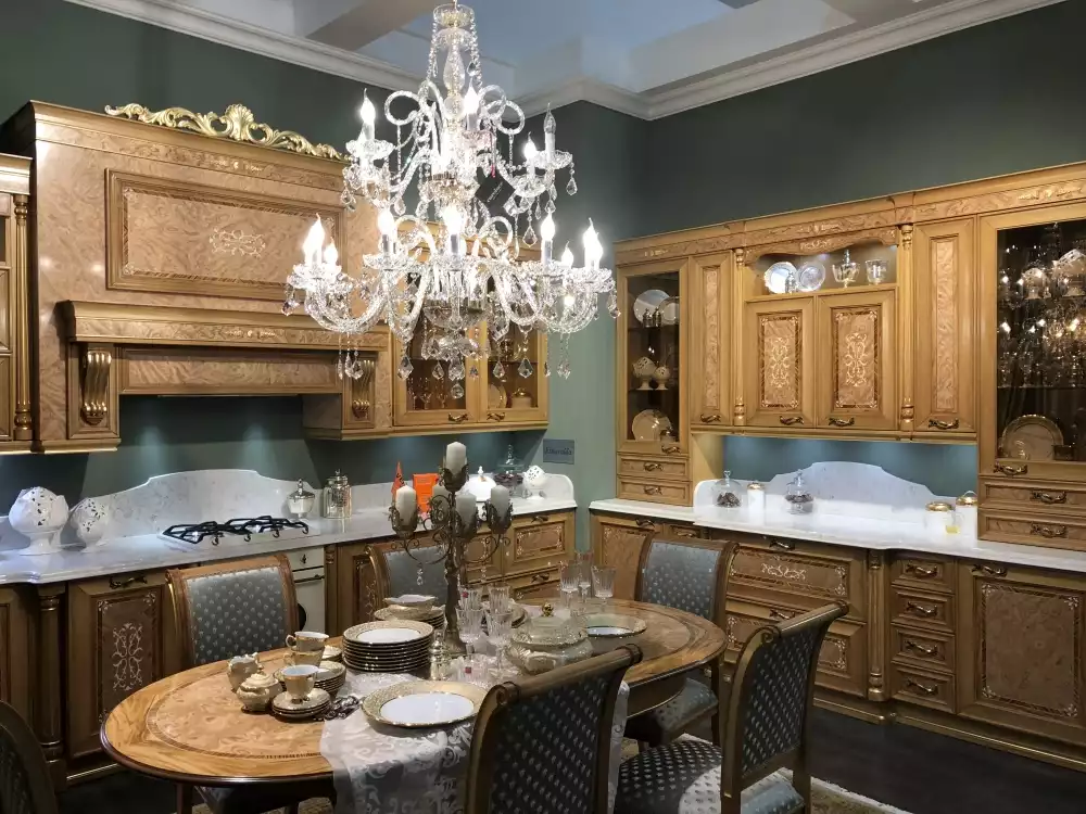 Baroque luxury style massive wood kitchen desing