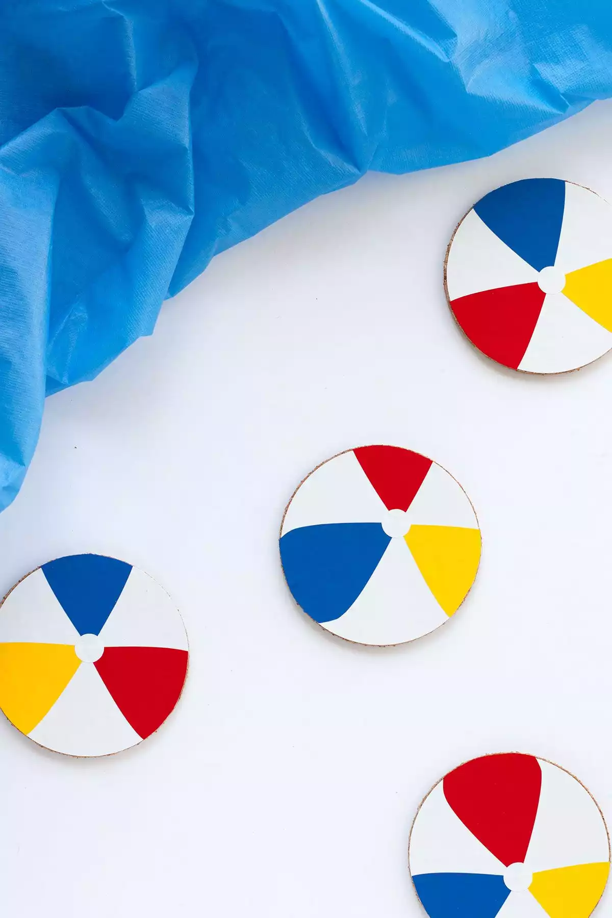 Beach ball coasters